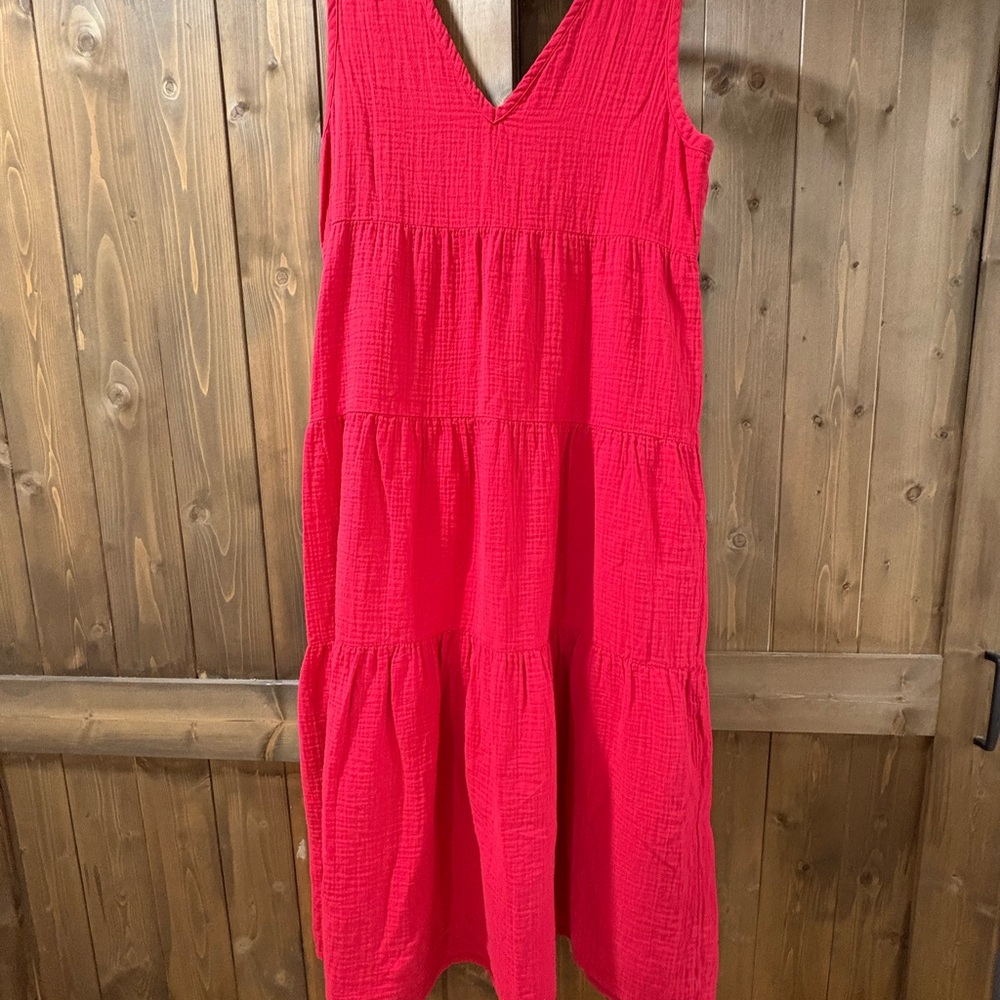 Quince Red Midi Dress